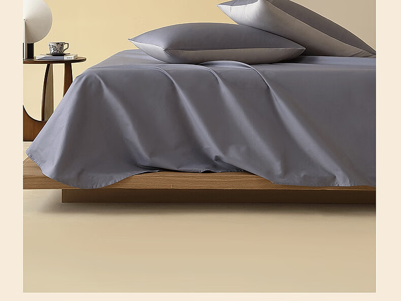 Простыня хлопковая Shuixingjiafang, 100% хлопок, размер 1.2 метра (160x230 см), Класс А, светло-серая