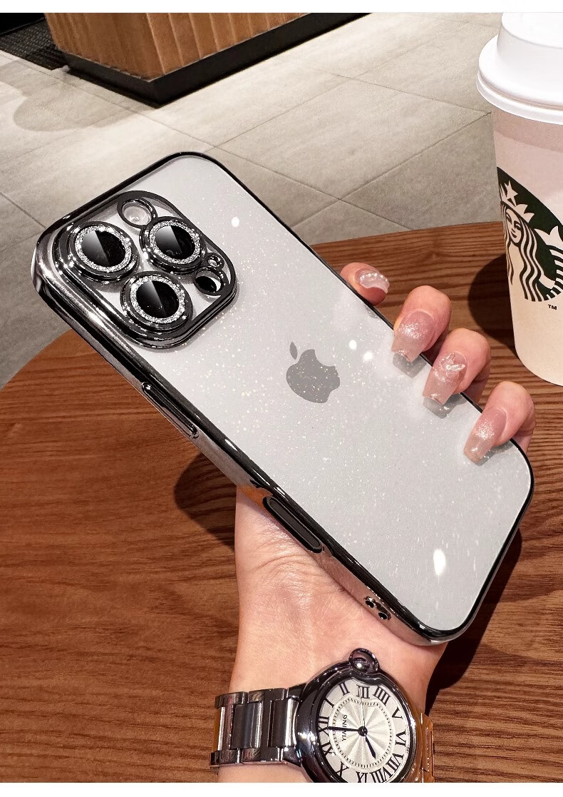Чехол для iPhone 15 Pro DIVI "Starry Galaxy", прозрачный, защитный, противоударный, с защитой камеры