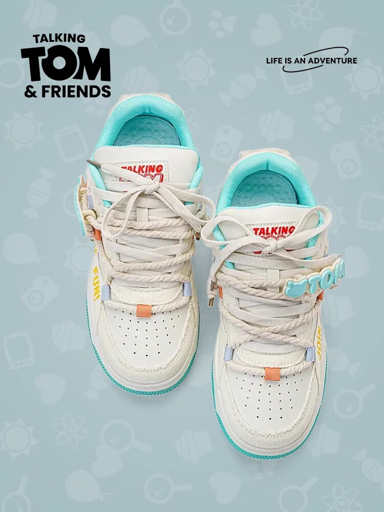Кроссовки TalkingTom Canvas Shoes для мужчин и женщин, утепленные, универсальные, повседневные, трендовые, бежевые и черные, размер 40