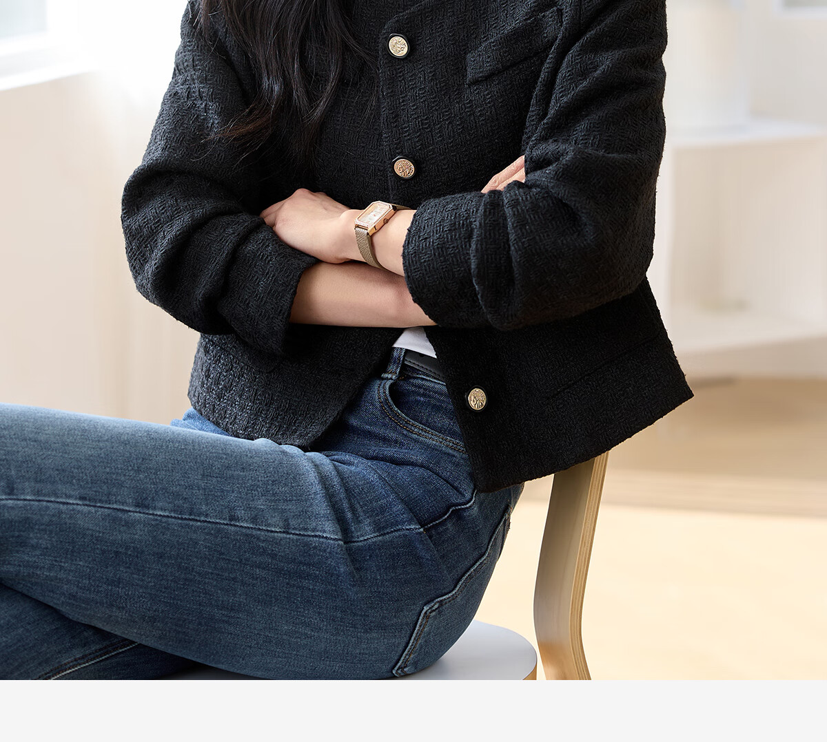 Женский короткий жакет Chushen, весна-осень, элегантный, модный, для работы, черный, размер M