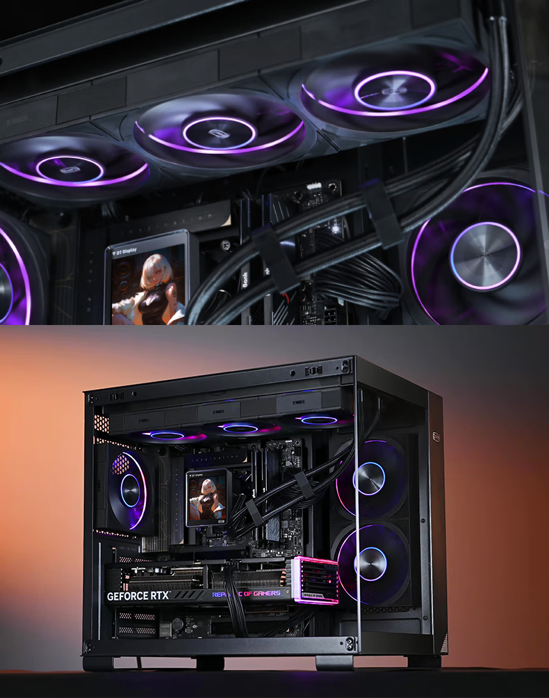 Вентилятор для корпуса PCCOOLER Light Wing F7 X120 ARGB, 12 см, беспроводное соединение, синхронизация ARGB, ШИМ-регулировка скорости, двойной шарикоподшипник, черный