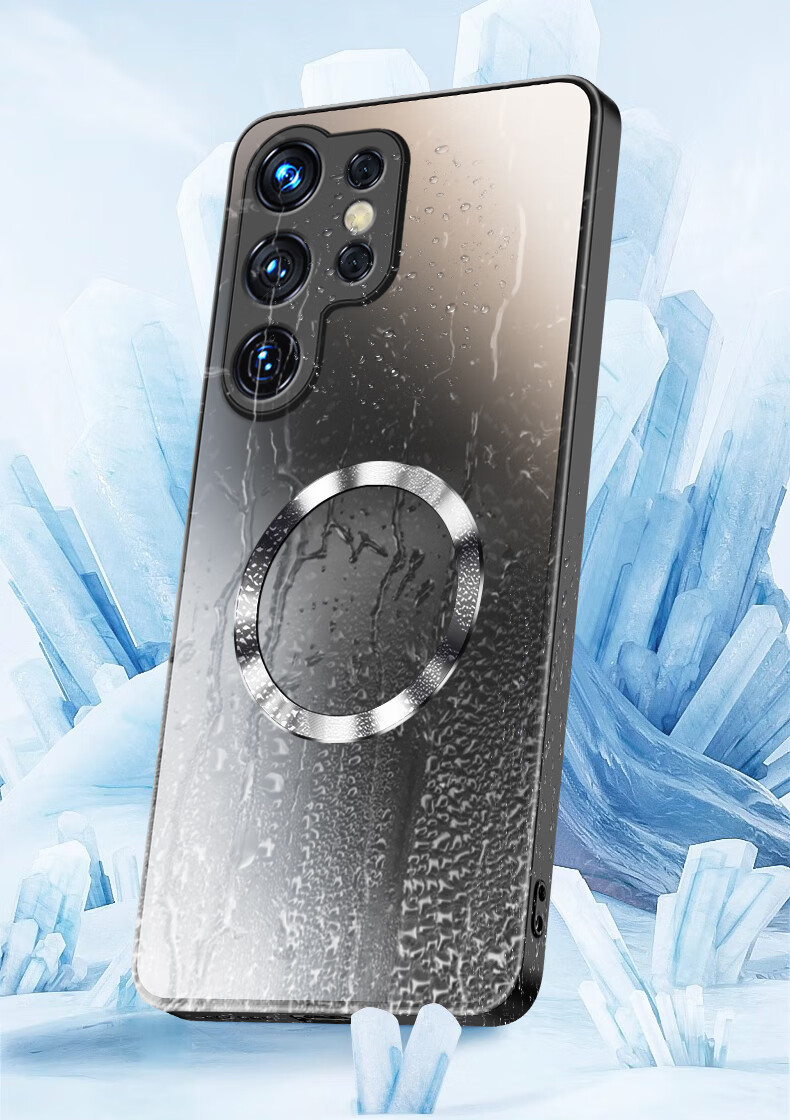 Защитный чехол NEYAA AG Frosted для Samsung S25 Ultra, противоударный, ультратонкий, с магнитным кольцом, графитовый черный