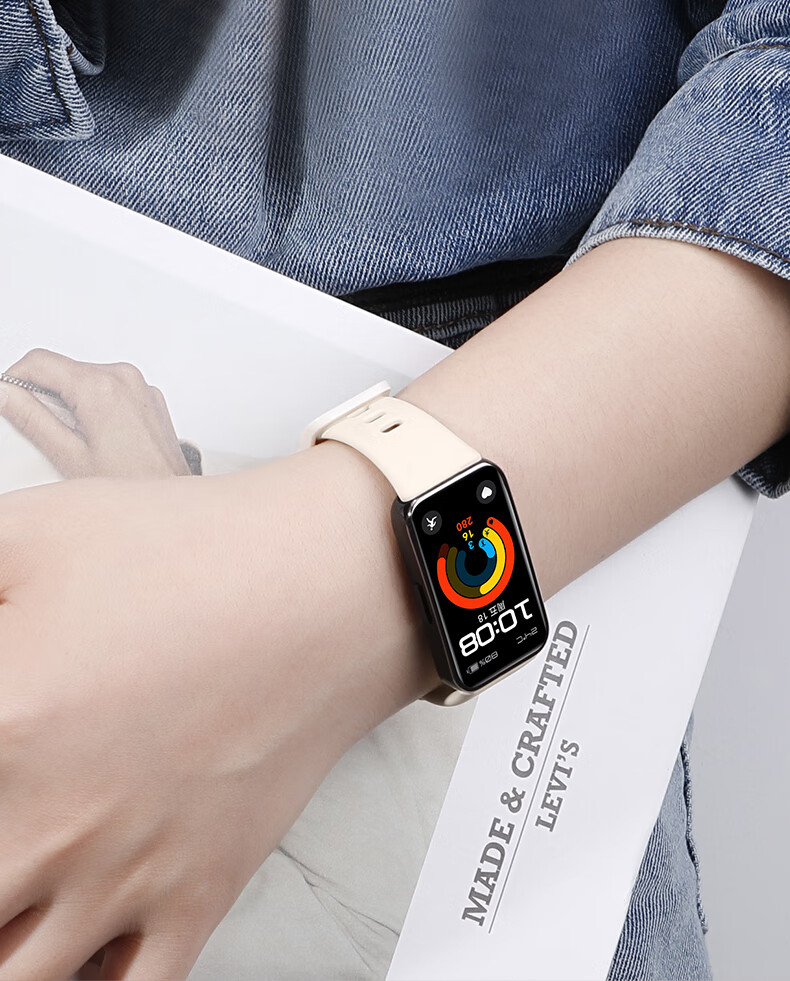 Ремешок Xiaopijiang для Huawei Band 10/9/8, спортивный, дышащий, из TPE, белый