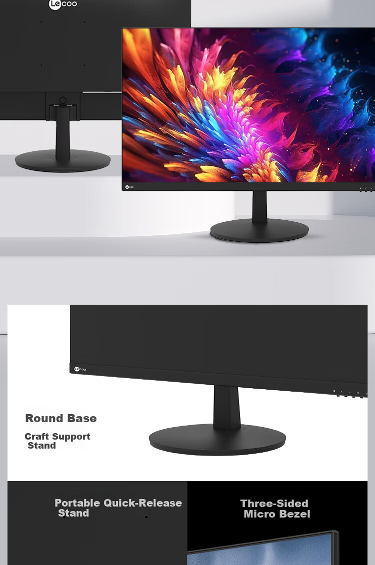 Монитор Lecoo Lenovo 27-дюймовый 120 Гц Full HD, узкая рамка, низкий уровень синего света, для дома и офиса, развлечений, модель B2721-3
