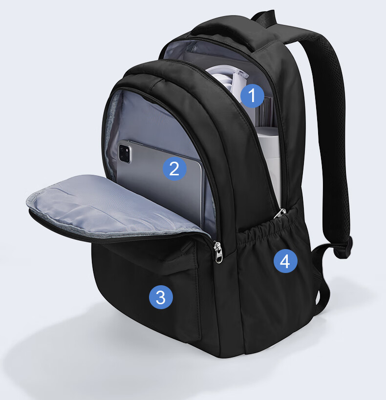 Рюкзак Landcase 1606 черный, для студентов и школьников, стильный, для ноутбука