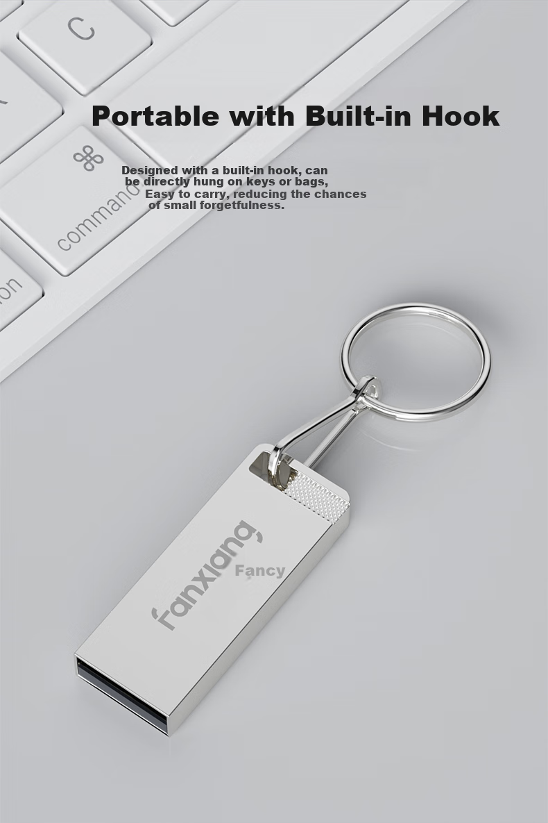 USB-флеш-накопитель FANXIANG F206, 64 ГБ, USB 2.0, металлический корпус, водонепроницаемый, противоударный, серебристый
