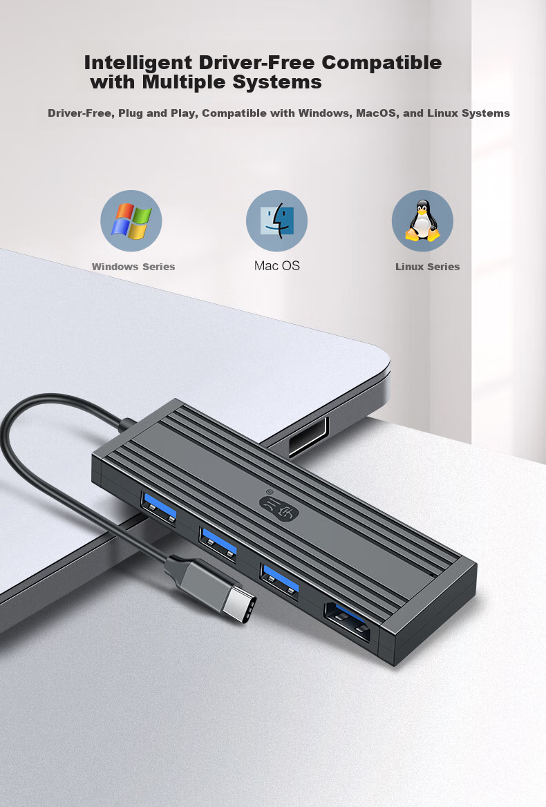 Универсальный Type-C хаб-адаптер Chuanyu с USB 3.0 и HDMI, совместим с MacBook, Huawei, iPad