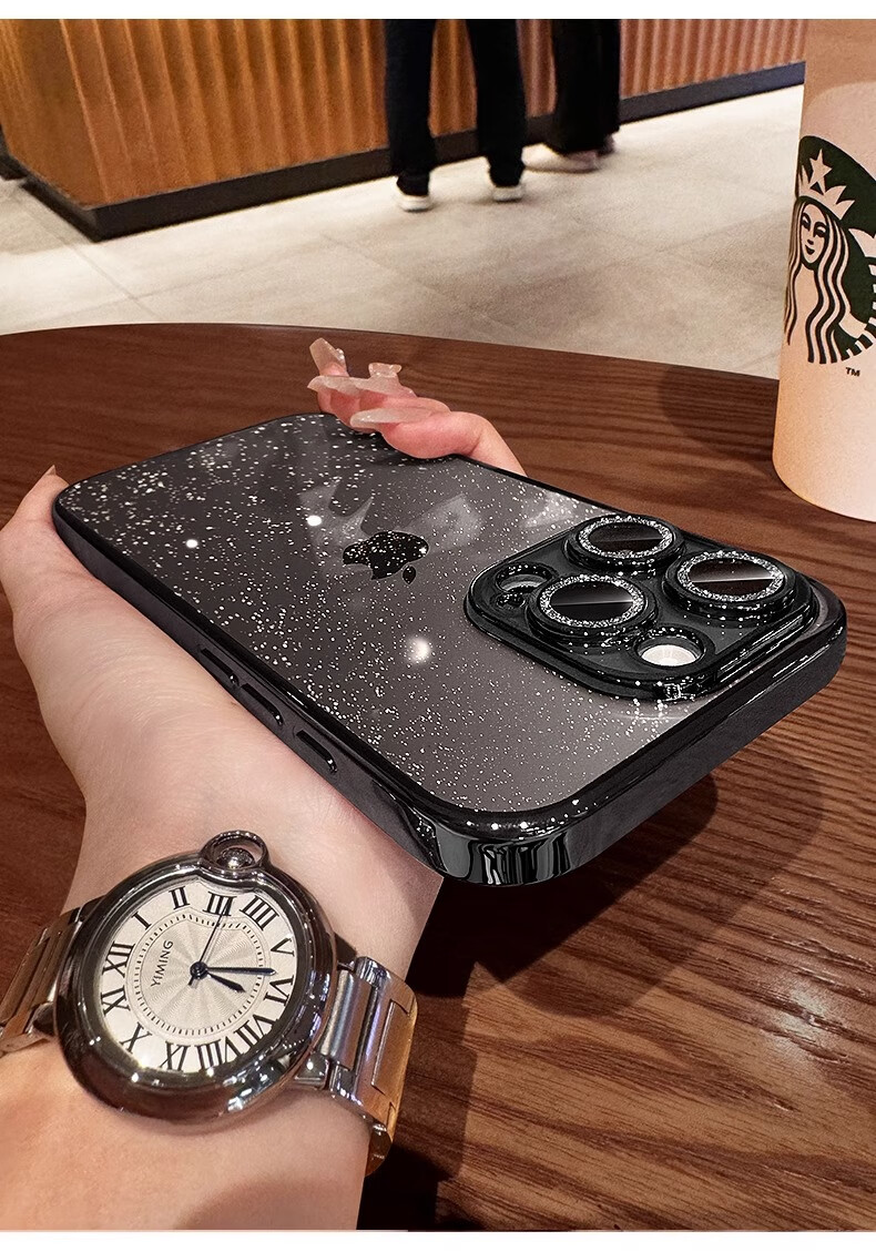 Чехол для iPhone 15 Pro DIVI "Starry Galaxy", прозрачный, защитный, противоударный, с защитой камеры
