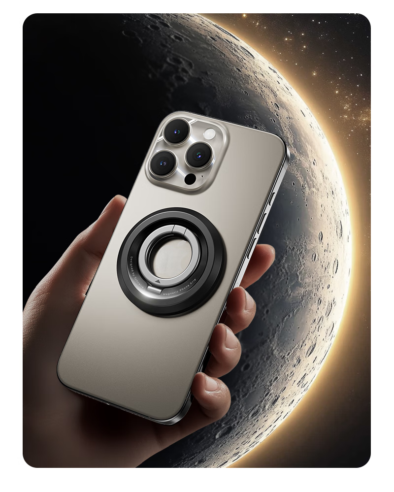 Магнитный держатель Shengwei [Pro Version] для телефона, двойное кольцо, MagSafe, 360 градусов, складной, портативный, для Apple 17 Pro iPad, настольный