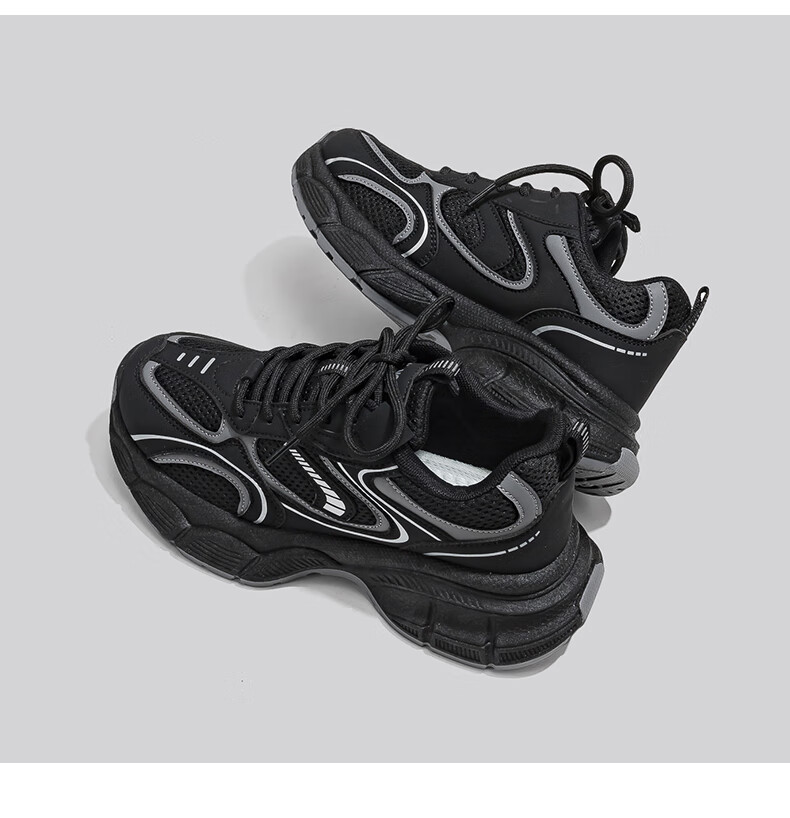 Женские кроссовки HUANQIU, модные черные кеды в стиле "dad shoes", новинка осени 2025, универсальные повседневные кроссовки на толстой подошве