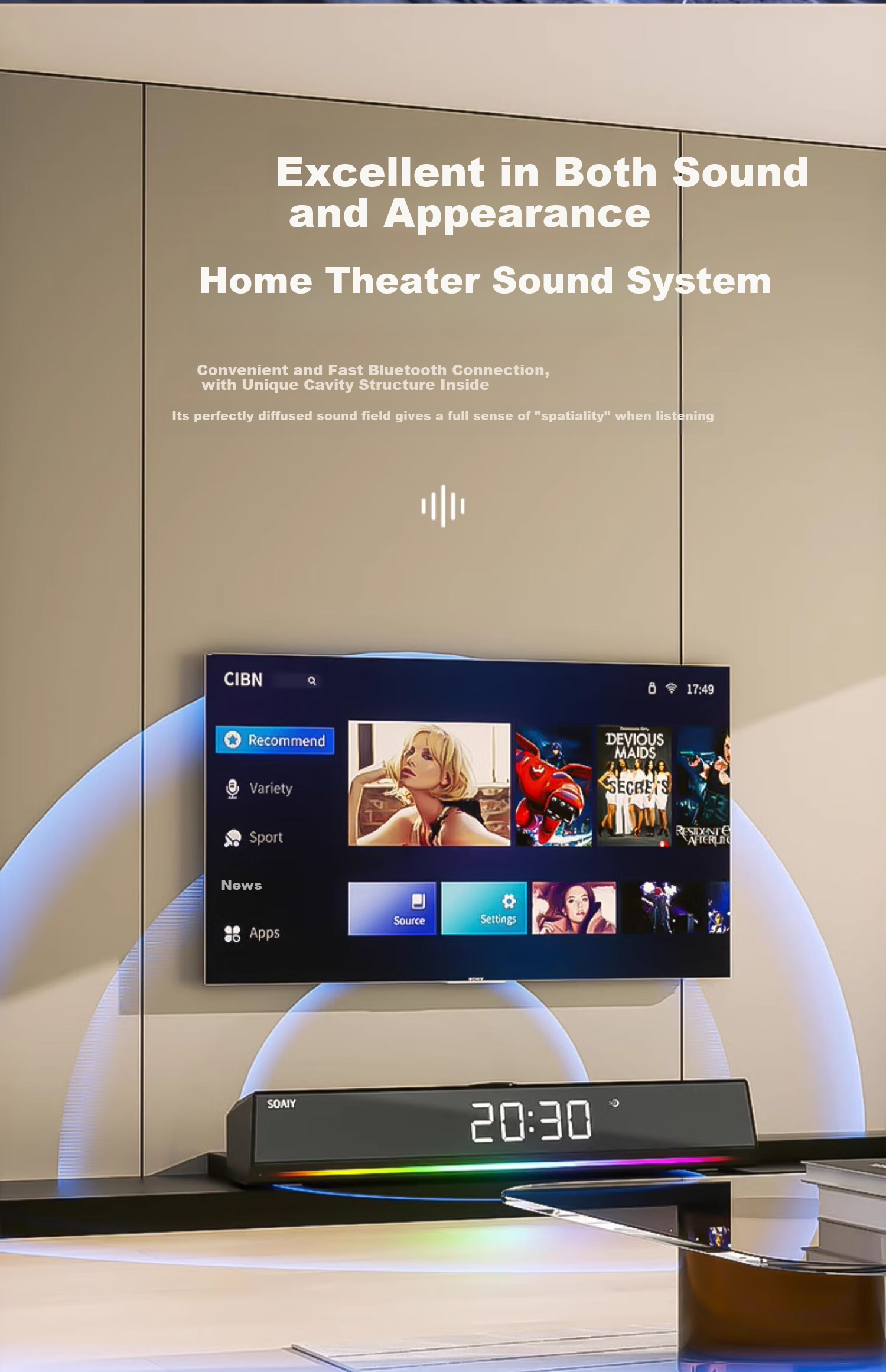 Портативная колонка Soaiy SH18 Bluetooth, караоке, с двумя микрофонами, белая