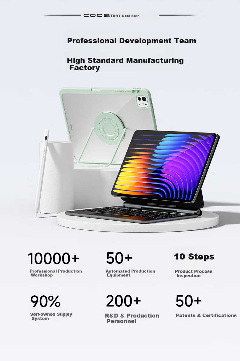 Защитный чехол COOLSTART для Xiaomi Pad 7/7 Pro, 11.2 дюйма, с вращающейся подставкой, держателем для стилуса, черная