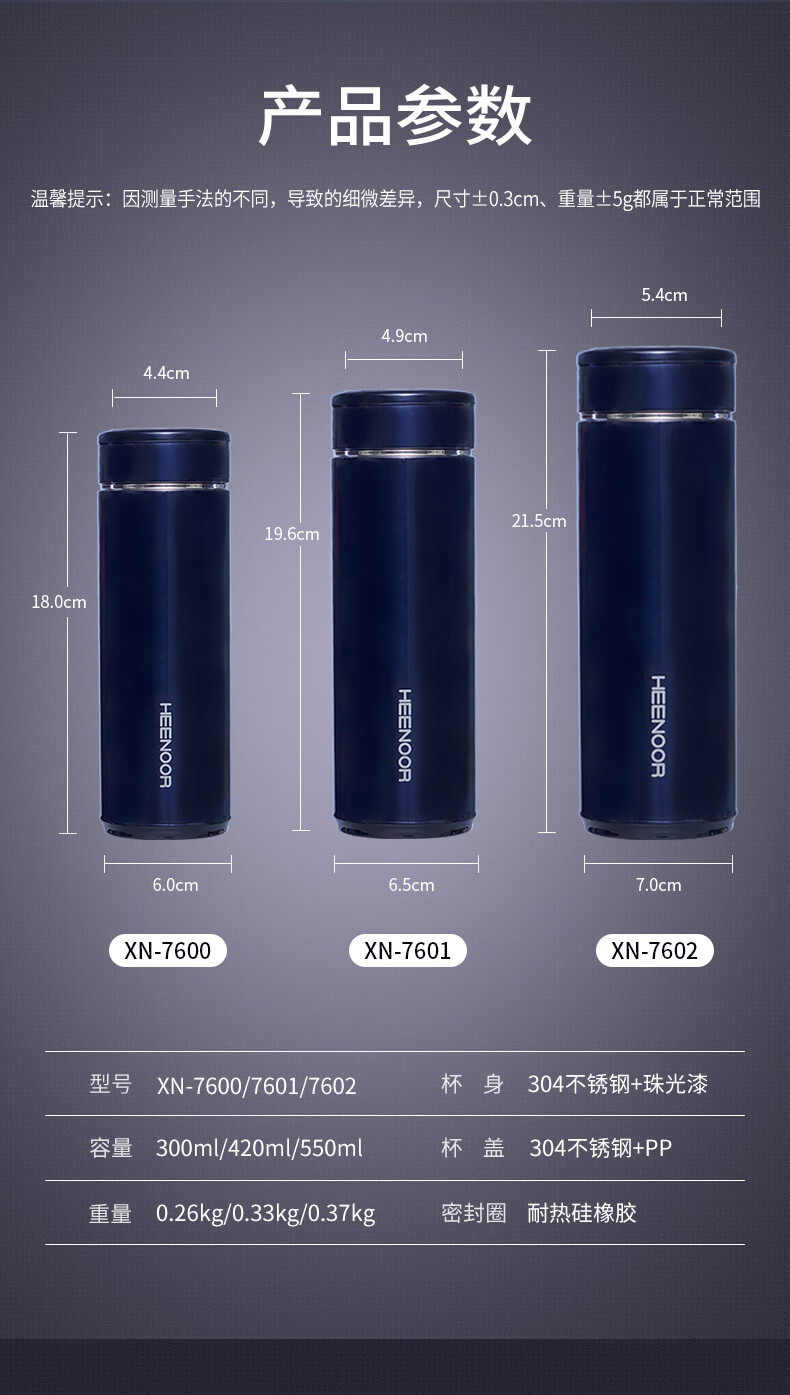 Термокружка HEENOOR Insulated Mug для мужчин, 304 нержавеющая сталь, большая емкость, 420 мл, фиолетовая