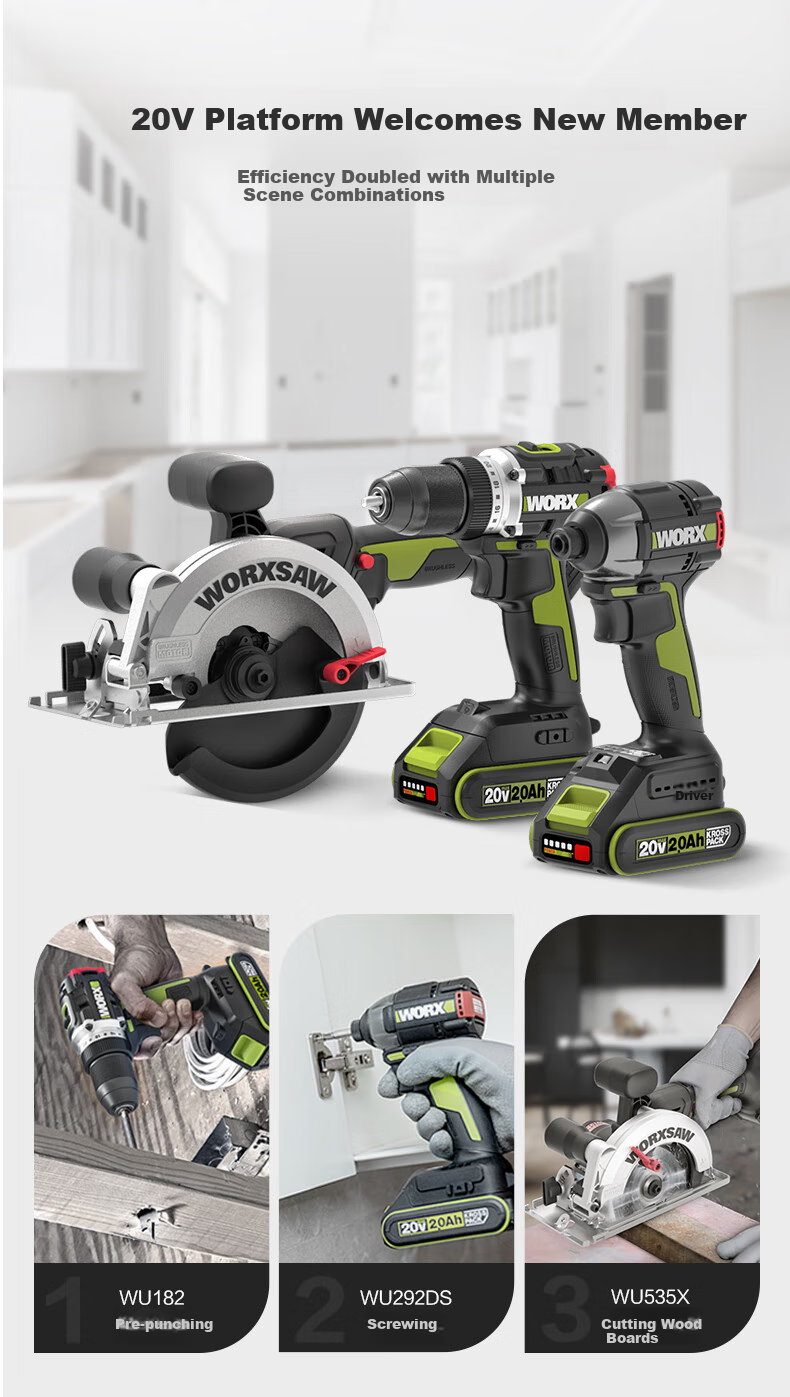 Бесщеточная мини-электрическая отвертка WORX 20V WU292DS.9 (без аккумулятора), литиевая аккумуляторная дрель, электрическая отвертка