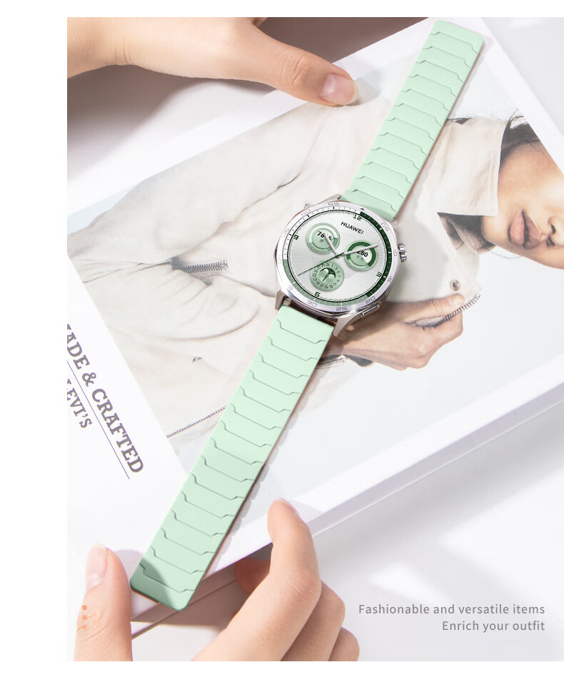 Ремешок Weiqiantu для Huawei Watch GT3/GT2/GT3 Pro/2 Pro, 20 мм, серия Armor Warrior, премиум силикон, магнитная застежка, для циферблата 42/43 мм [Звездная розовая песок]
