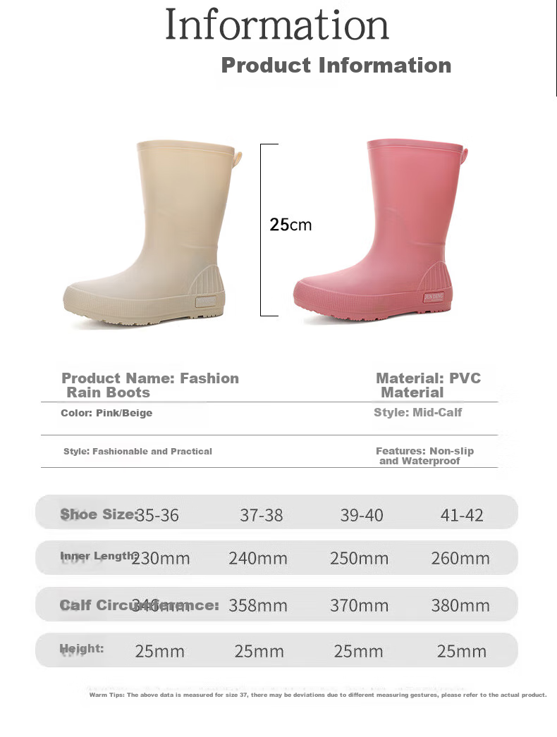 Женские модные резиновые сапоги FOOTOPPO, водонепроницаемые, короткие, средней длины, нескользящие, для взрослых и девушек