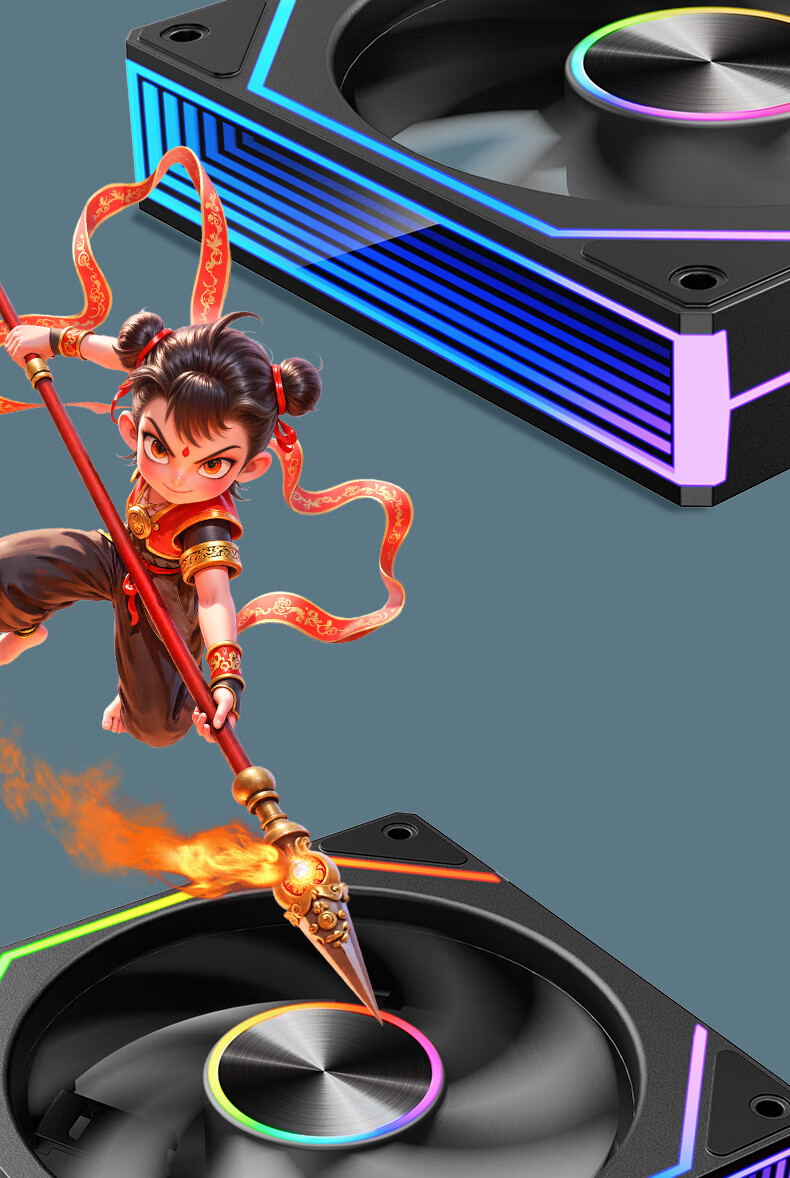Компьютерный вентилятор Wanjia Lejing 8Pro ARGB, черный, антилистовой, 12 см с RGB-синхронизацией, 5V 3-pin ARGB PWM