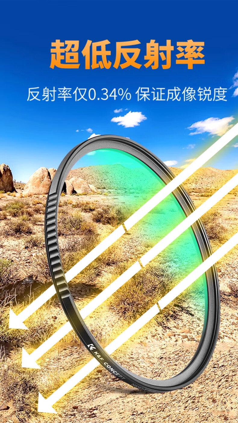 UV-фильтр Zhuoer Pro Series MRC, ультрачистое покрытие, 99.6% светопропускания, 58-82 мм, защита объективов камер Canon, Fuji, Sony