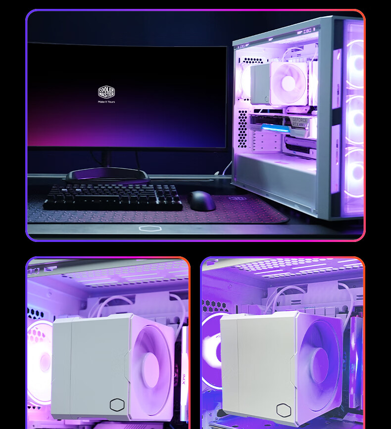 Кулер для процессора CoolerMaster Hyper 612 White, 6 тепловых трубок, однобашенный, два вентилятора Mobius, универсальная поддержка LGA1700