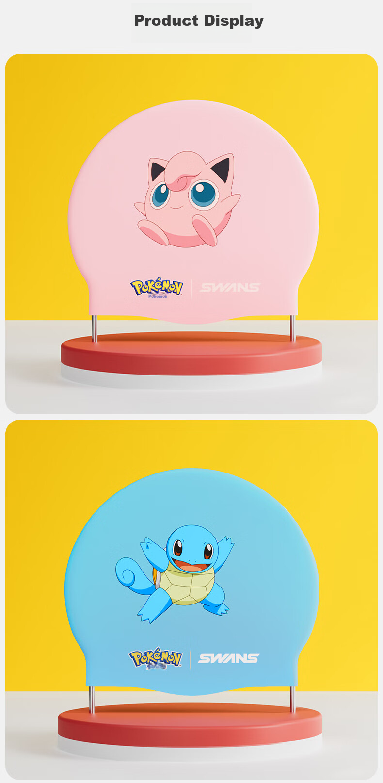 Детская шапочка для плавания Suanshi Pokemon, силиконовая, непромокаемая, с защитой для ушей, для мальчиков и девочек