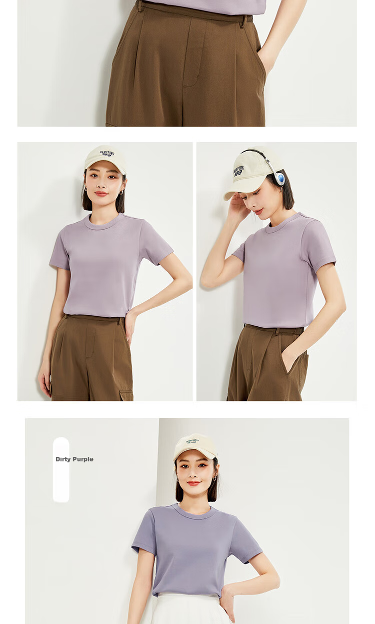 Женская футболка Giordano, короткий рукав, 100% хлопок, дышащая, однотонная, с круглым вырезом, размер L, цвет бирюзовый