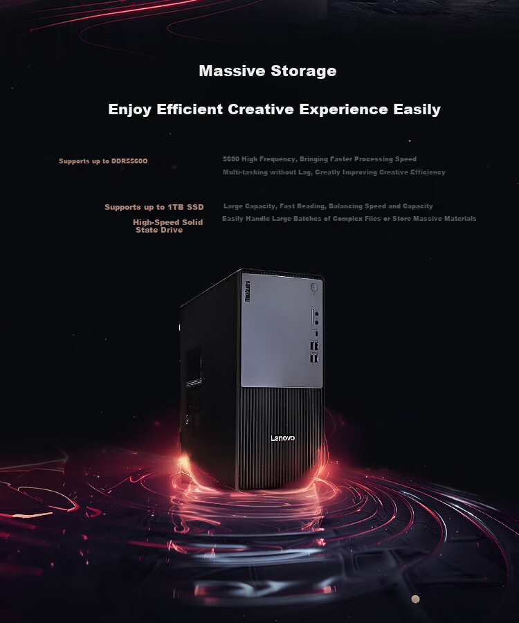 Настольный компьютер Lenovo ThinkCentre P900c High-Performance Commercial Office Desktop Computer (I7-14700, 16GB DDR5, 512GB+2TB) 23.8-Inch Subsidies