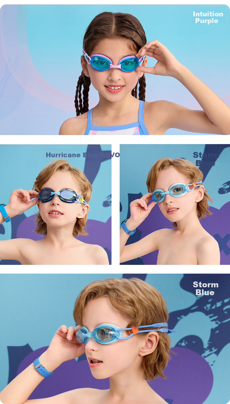 Детские очки для плавания WATERTIME, профессиональные, противотуманные, для возраста 6-12 лет, штормовой синий