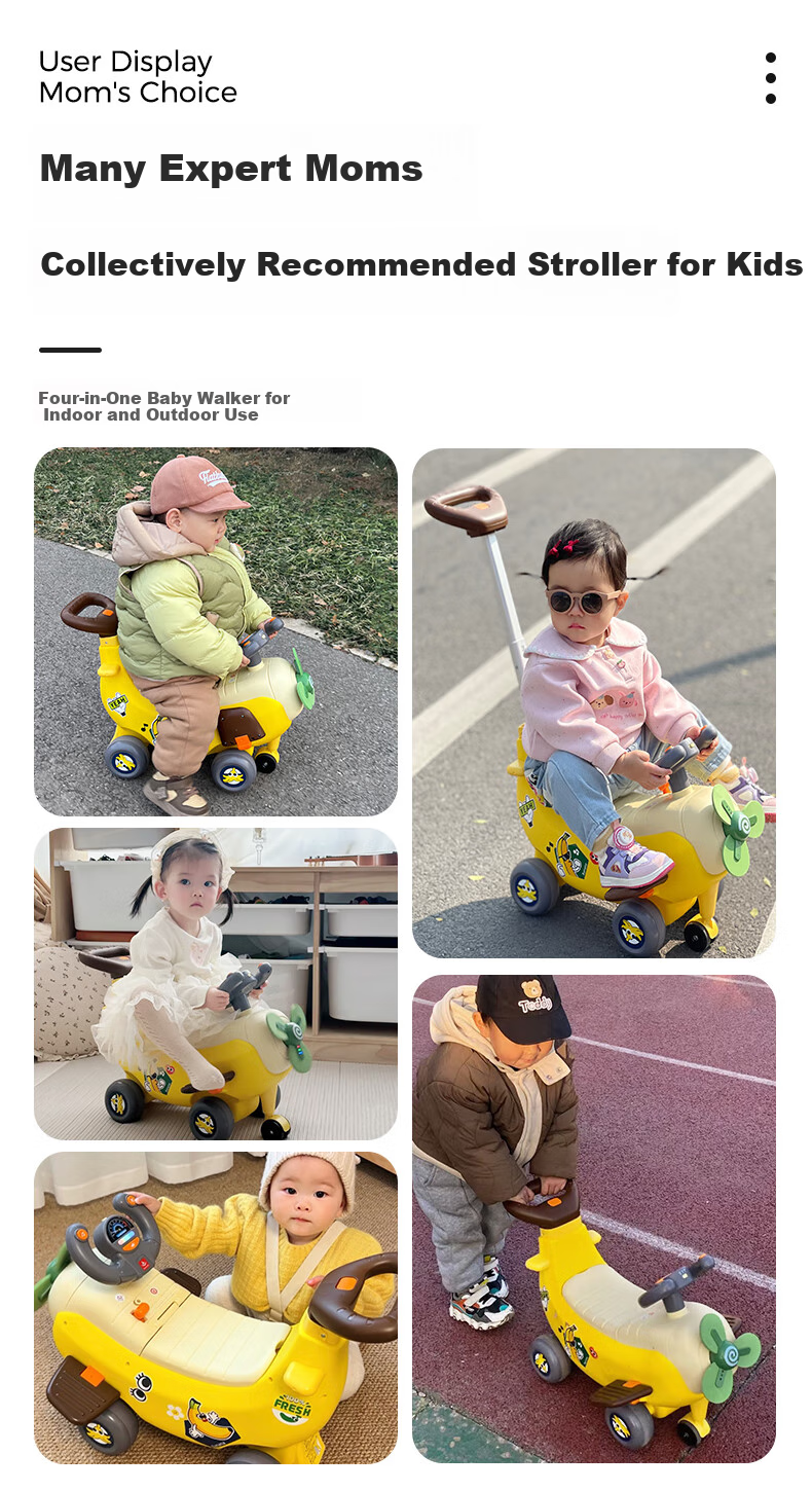 Детская игрушка-каталка HUILE TOYS, самолет-банан, ходунки, толкатель, подарок на первый год