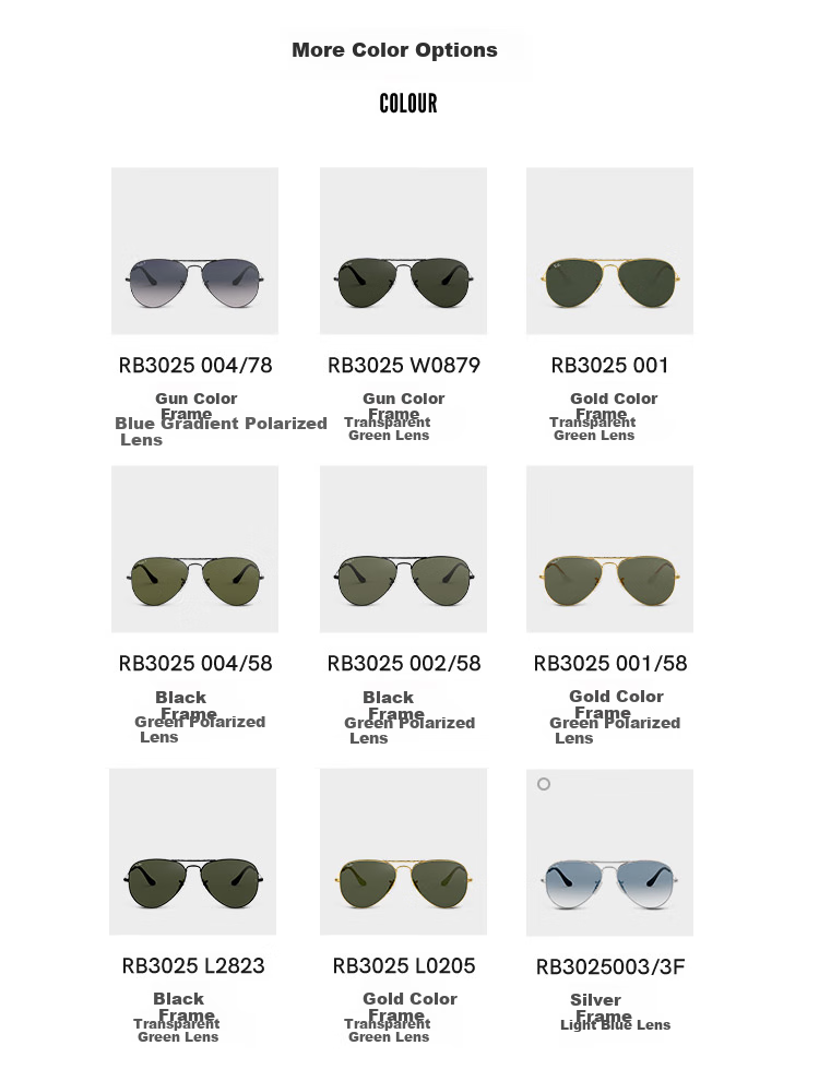 Солнцезащитные очки RayBan Авиатор, унисекс, серебристая оправа, затемненные линзы