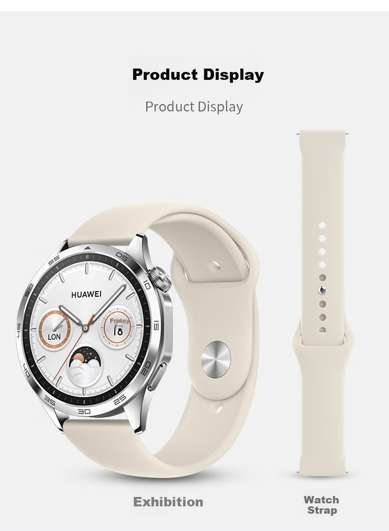 Ремешок для Huawei Watch 5/GT5 Pro/GT3/GT2/GT3 Pro 20мм Белый