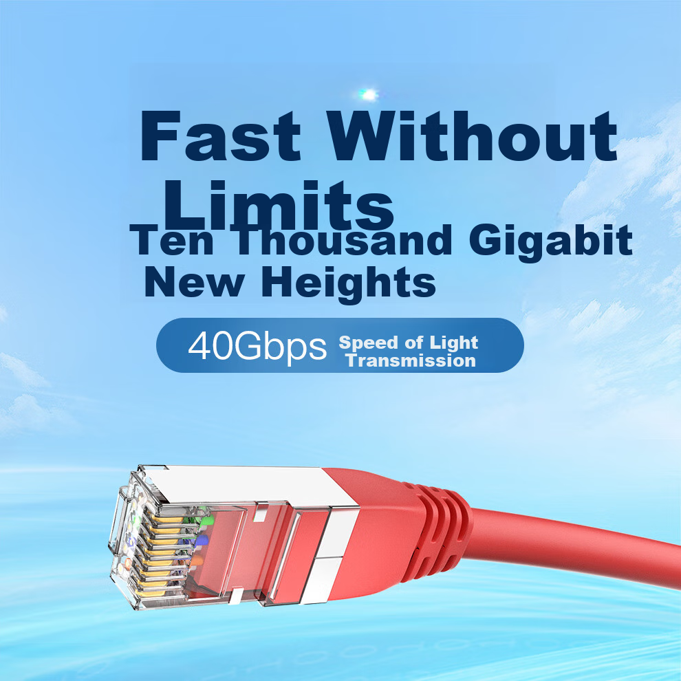 Сетевой кабель ULT-unite CAT8, 10 Gigabit, экранированный, для высокоскоростного интернета, 3 метра, красный