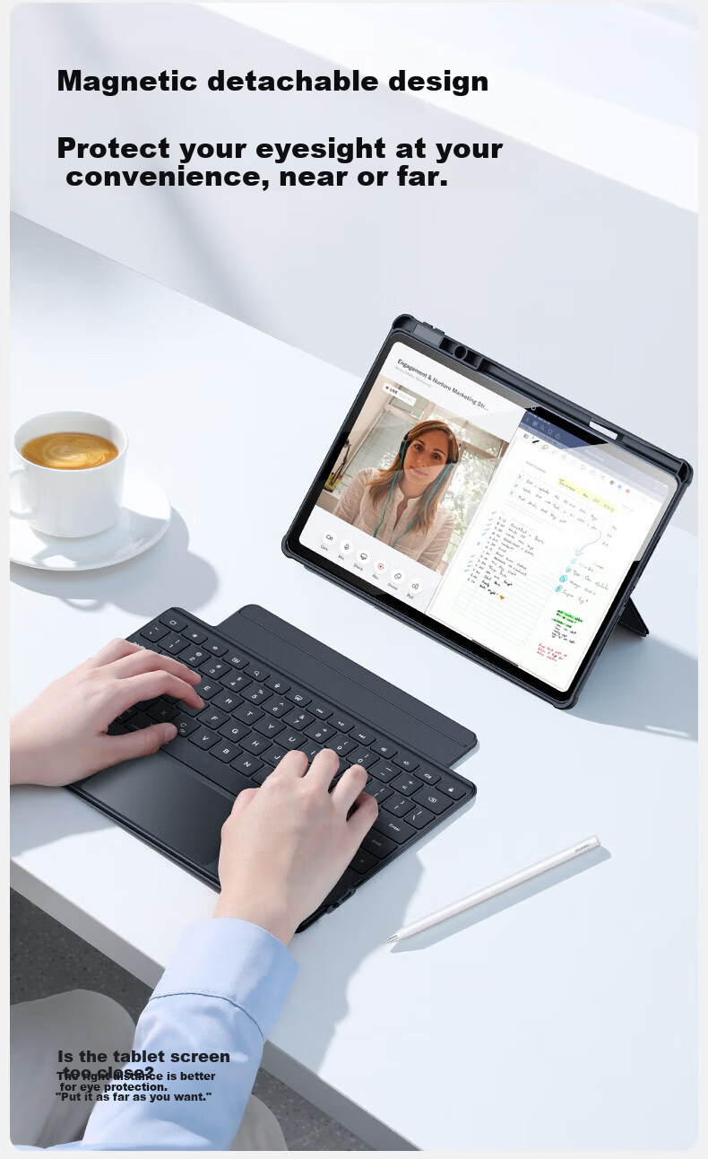 Чехол-клавиатура Shanmo для Huawei MatePad 11.5/11.5s/Air 11.5-дюймов, разъемная клавиатура с защитой, магнитный чехол с регулируемой высотой