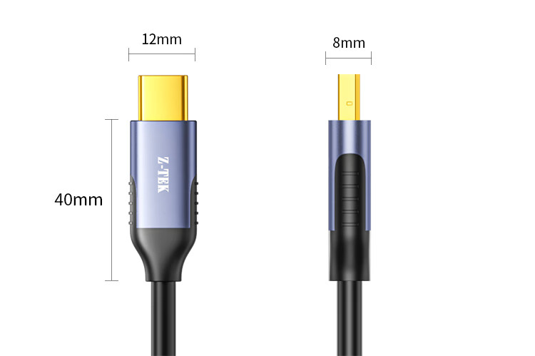 Адаптер Z-TEK Type-C на MiniDP, 1.8 м, 8K@60Hz/4K@240Hz, для подключения ноутбуков к внешним мониторам