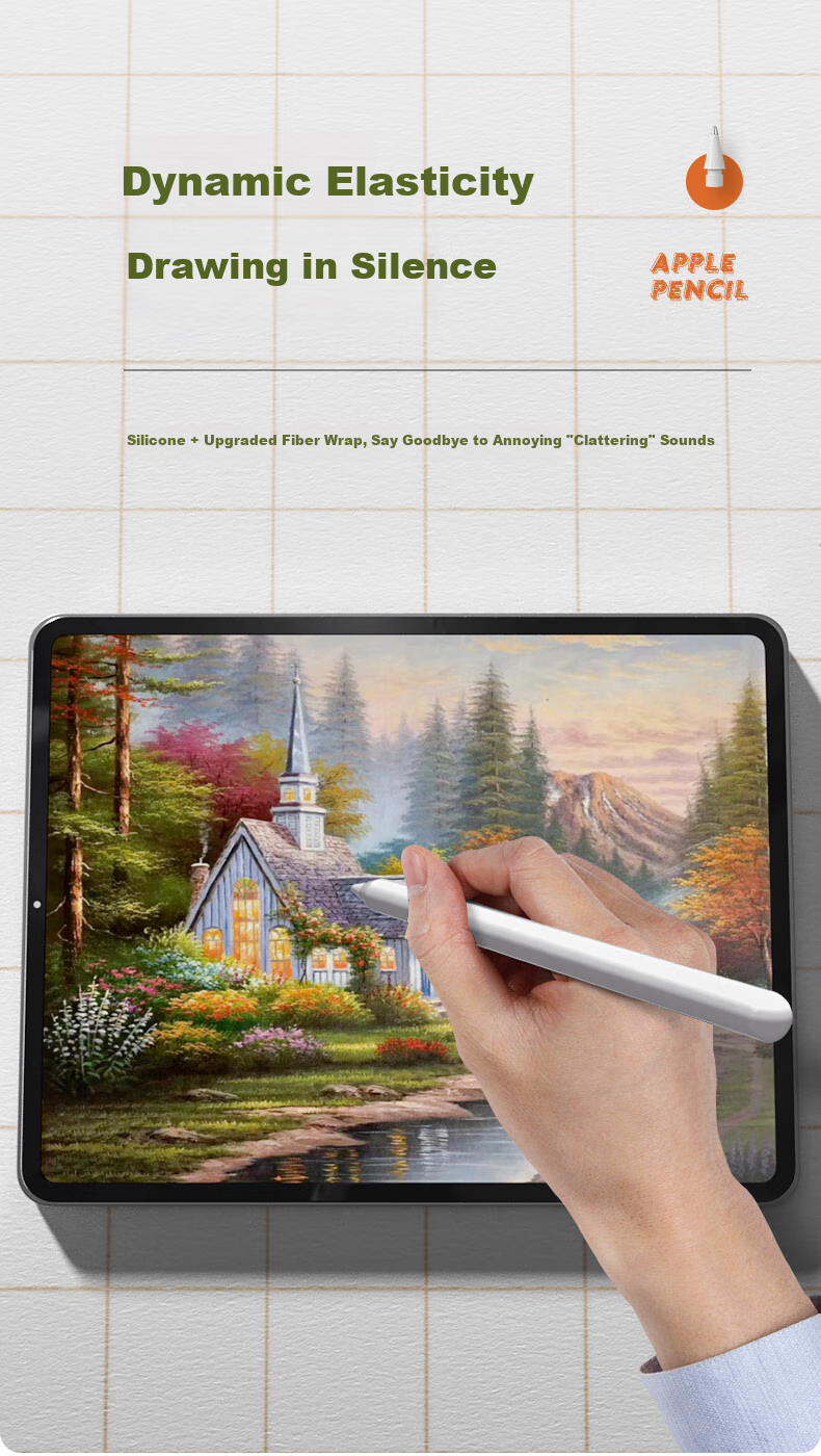 Наконечники для стилуса JD Original, 6 шт., для Apple Pencil 1/2, прозрачные, тихие, из титанового сплава
