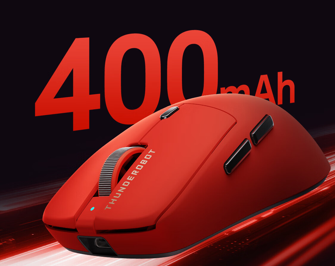Игровая беспроводная мышь ThundeRobot ML6PRO 8K Gaming Edition, эргономичная, красная, для правой руки, 57г, 20000+ DPI