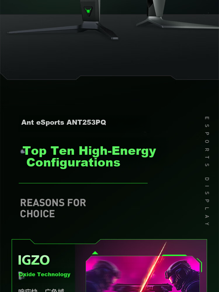 Игровой монитор ANTGAMER ANT253PQ, 24.5 дюйма, 2K (2560x1440), 300 Гц, 1 мс, IPS, HDR400, G-Sync/FreeSync