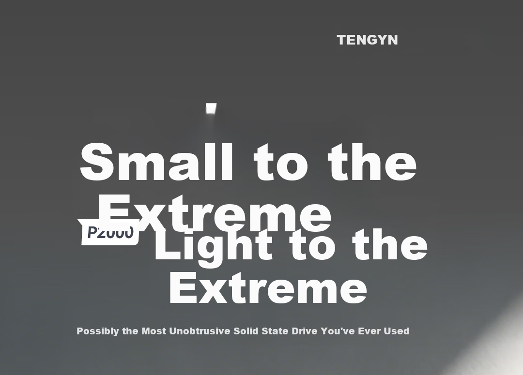 Портативный твердотельный накопитель TENGYN P2000 1 ТБ, 2100 МБ/с, полуночно-черный