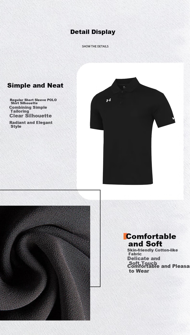 Футболка поло Under Armour мужская, летняя, повседневная, свободная, дышащая, быстросохнущая, для гольфа и бизнеса, с воротником