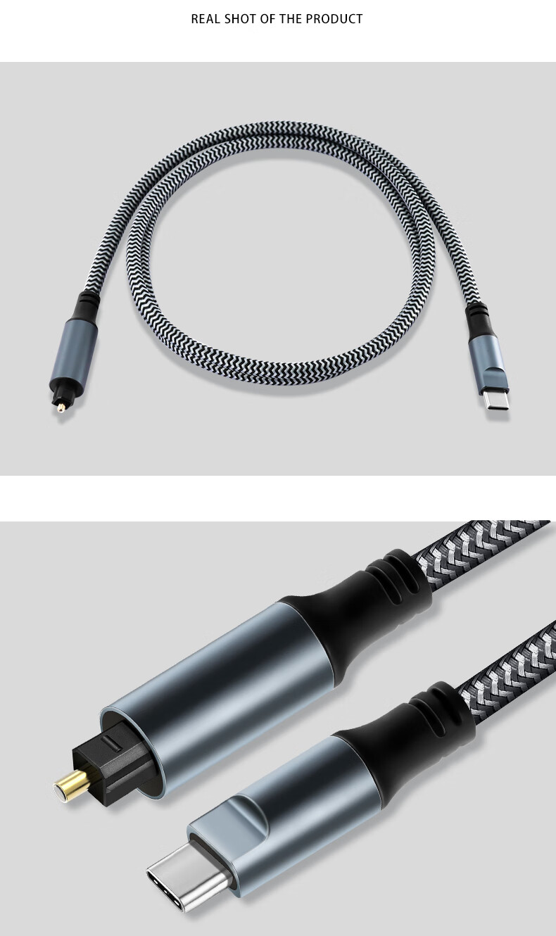 Кабель Beishanque Type-C - Square Fiber Optic Audio, 1.5 метра, BSQ-GQ15