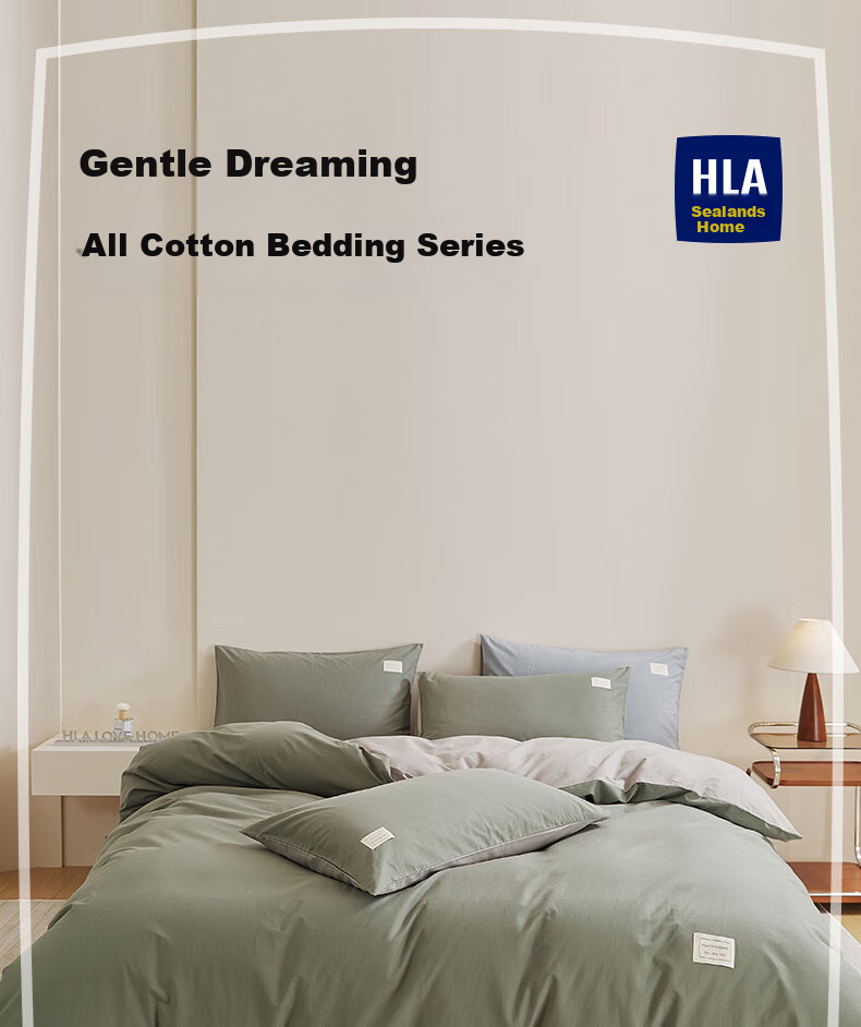 Комплект постельного белья HLA Pure Cotton, 1.8м, синий