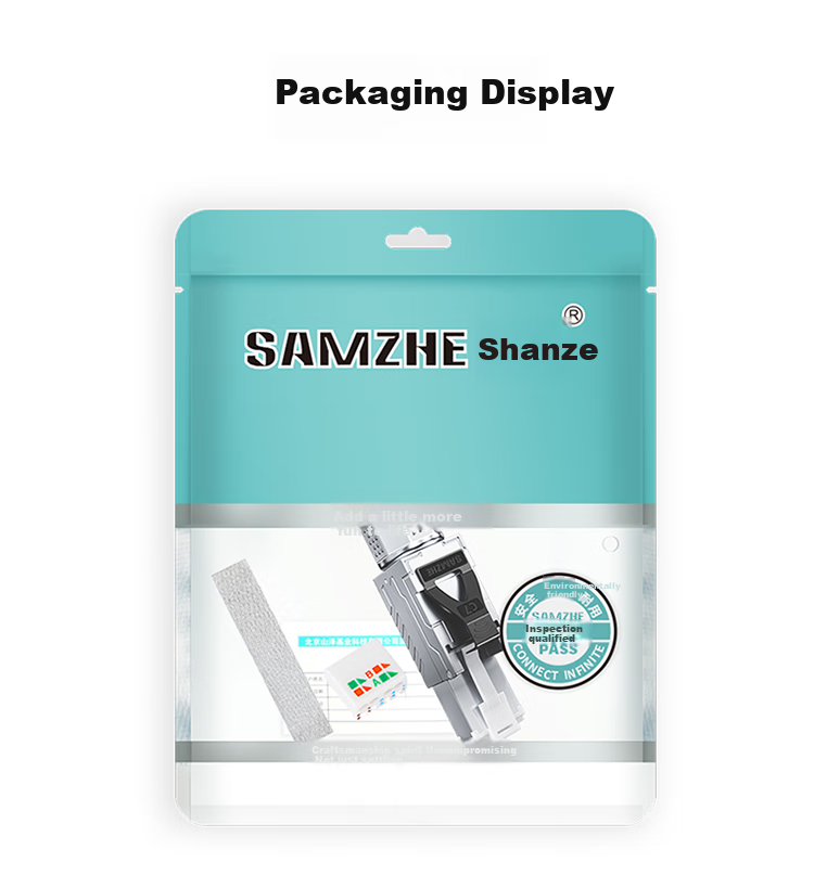 Кабельный коннектор SAMZHE CAT7 Shielded Tool-Free Crystal Connector, без инструментов, RJ45, позолоченный, 50U, одинарная упаковка MDC73