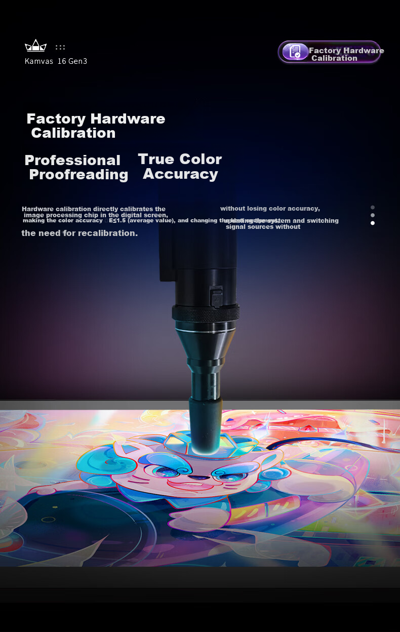 Графический планшет HUION Kamvas 16 Gen3 (2.5k) Smart Digital Display, подключаемый к телефону для рисования, компьютерной графики, ЖК-планшет для рисования, 4.0 цифровое перо, отчет о заводской калибровке цвета
