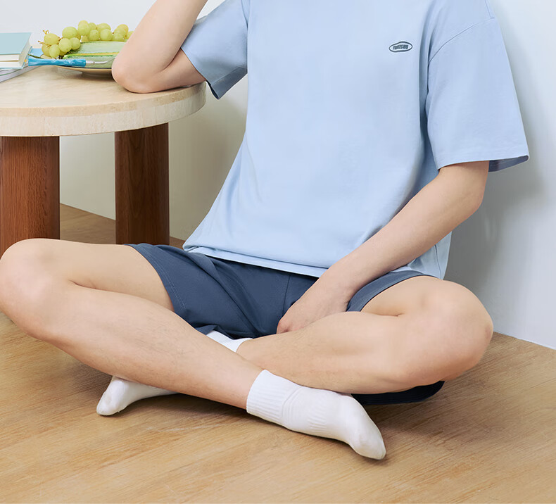 Мужская пижама YOUKESHU, комплект из хлопка, антибактериальная, защита от клещей и комаров, летняя одежда с коротким рукавом, подходит для улицы и дома