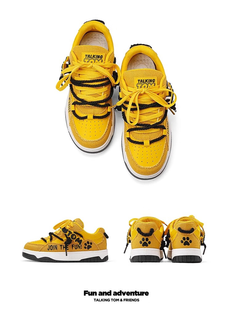 Кроссовки TalkingTom Canvas Shoes для мужчин и женщин, утепленные, универсальные, повседневные, трендовые, бежевые и черные, размер 40