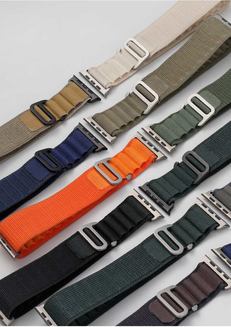 Ремешок Biaodaige для Apple Watch Series 10, S10, 11/9/8/7, iWatch 45/46/49MM, Ultra 3/2/1, высококачественный летний нейлоновый ремешок для часов, оливковый, размер L