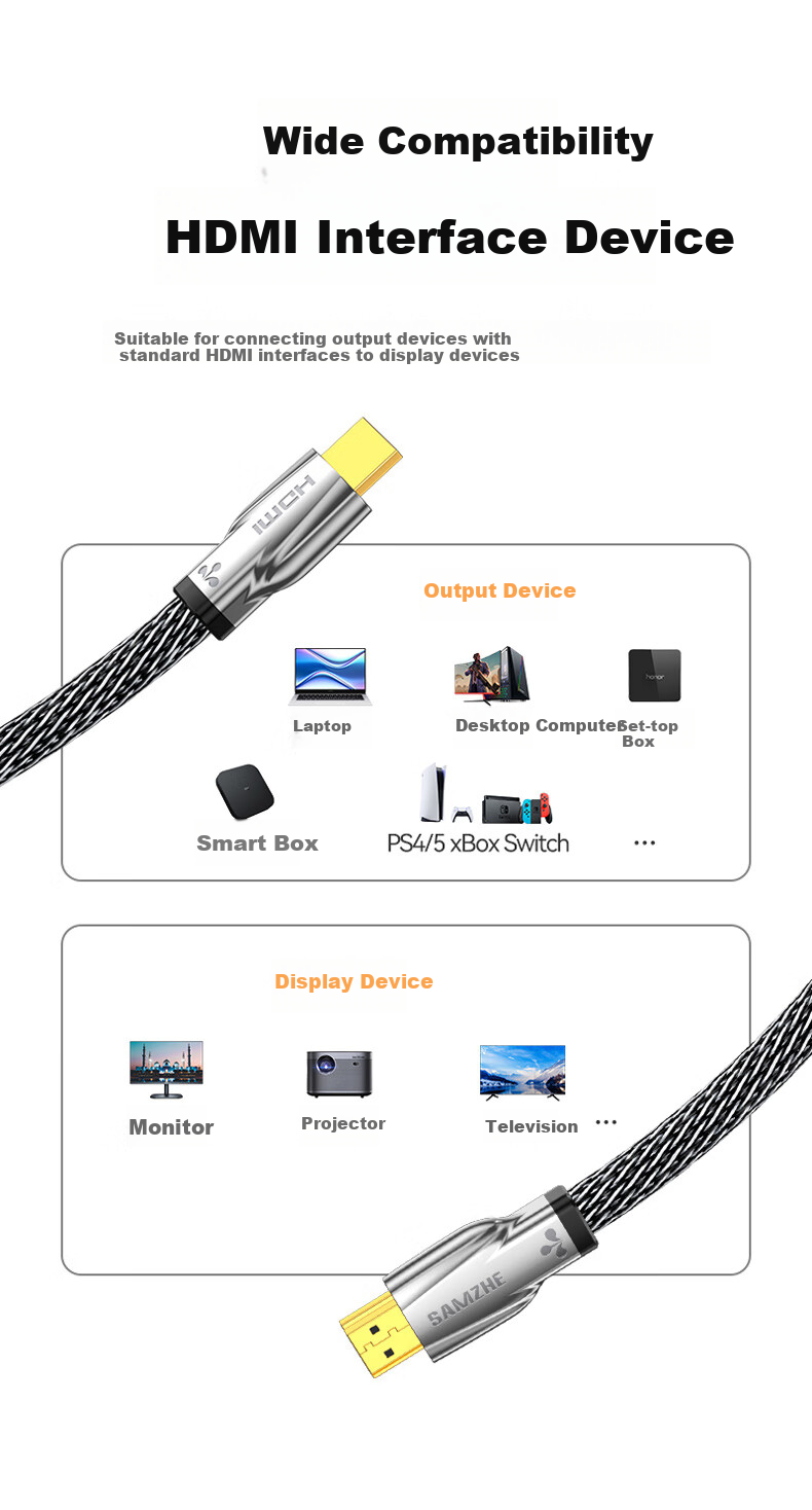 Кабель SAMZHE HDMI 2.0, 4K@60Hz, 5 метров, LH50