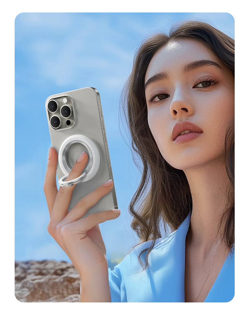 Магнитный держатель Shengwei [Pro Version] для телефона, двойное кольцо, MagSafe, 360 градусов, складной, портативный, для Apple 17 Pro iPad, настольный