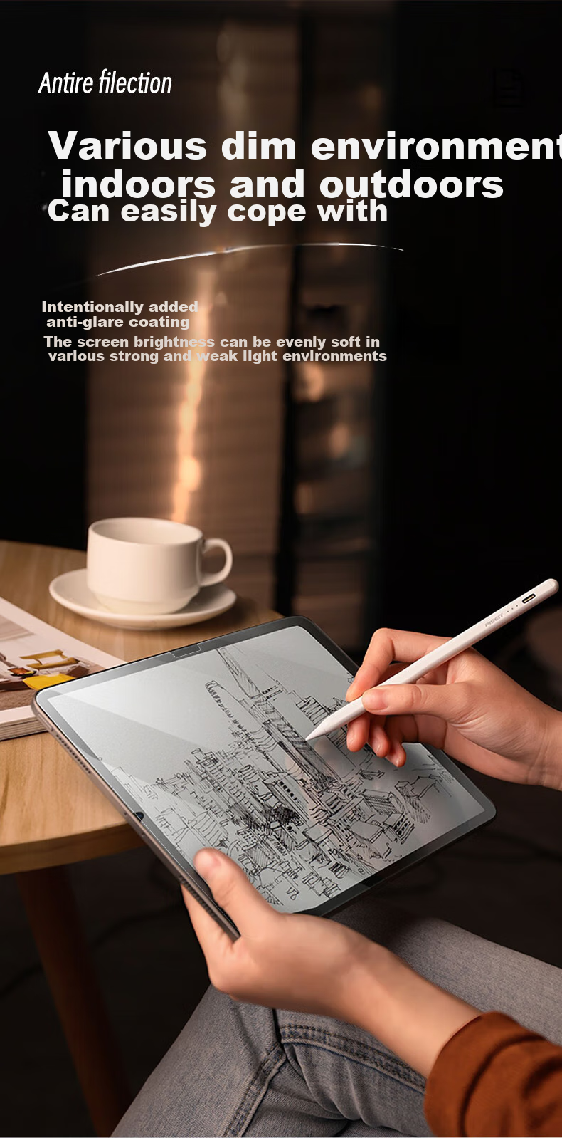 Защитная пленка PISEN для iPad 11/10 (2022/2025) с чипом A16, антибликовая, для рисования и письма