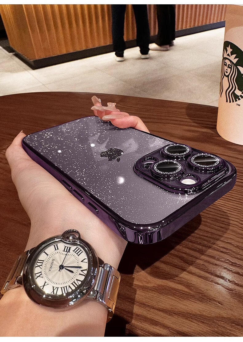 Чехол для iPhone 15 Pro DIVI "Starry Galaxy", прозрачный, защитный, противоударный, с защитой камеры