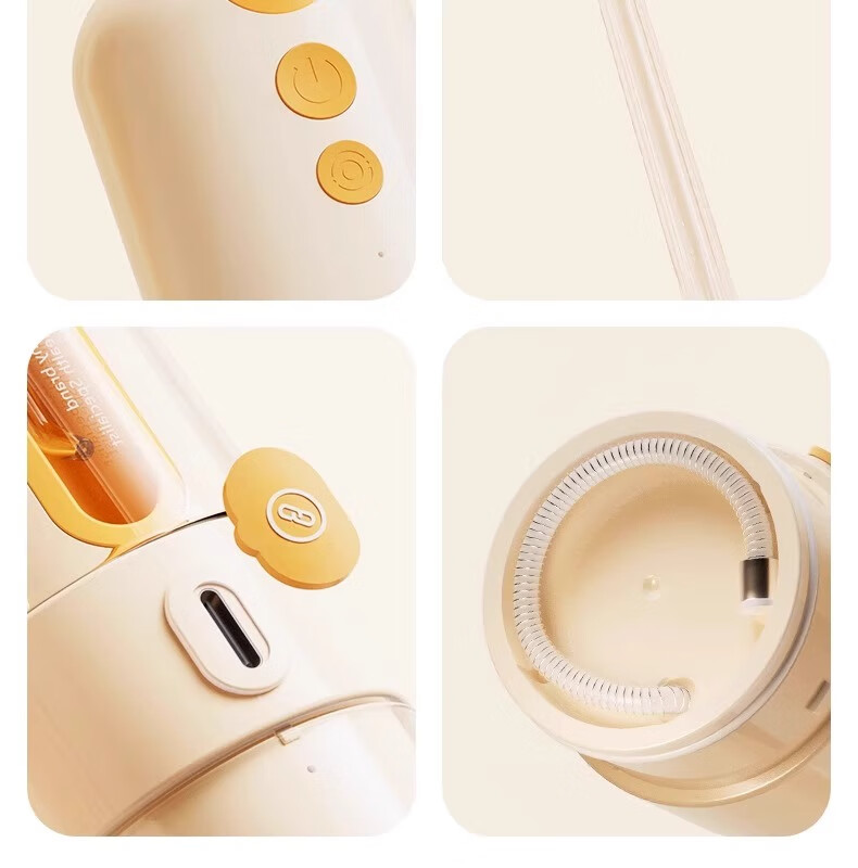 JIMOK German Water Flosser, портативный и компактный, для эффективной чистки без кровотечений, специализированный для ортодонтии, S2 Молочный кофе желтый